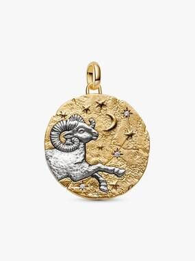 Pandora Aries Zodiac Oversized Medallion Charm